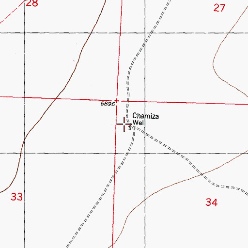 Topographic Map of Chamiza Well, NM
