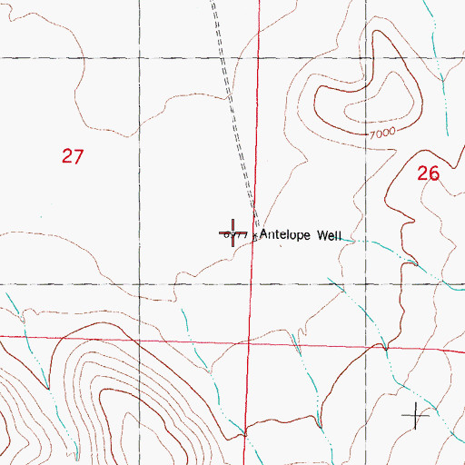 Topographic Map of Antelope Well, NM