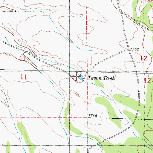 Topographic Map of Tyson Tank, NM