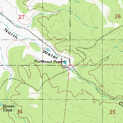 Topographic Map of Northeast Tank, NM