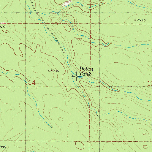 Topographic Map of Dolan Tank, NM