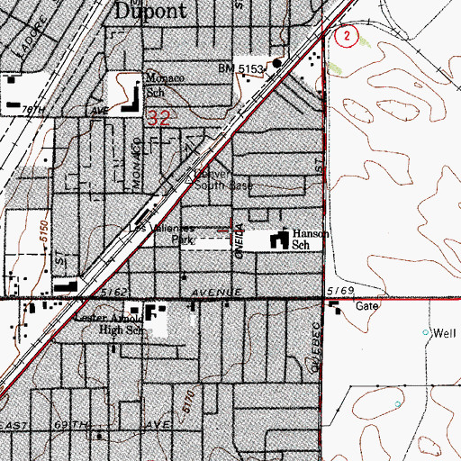 Topographic Map of Oneida School (historical), CO
