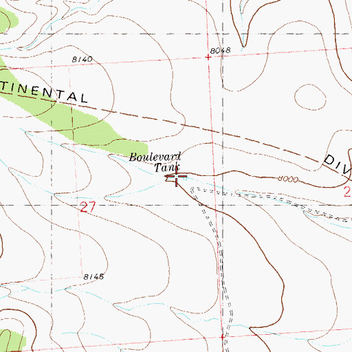 Topographic Map of Boulevard Tank, NM