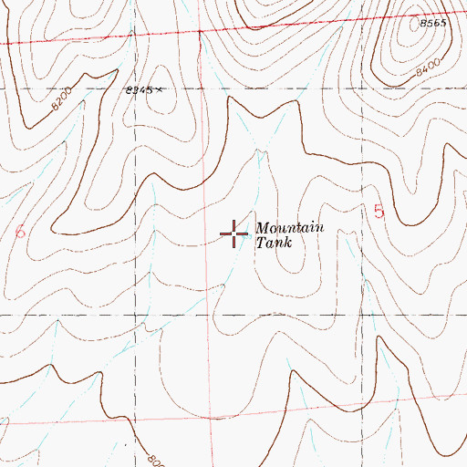Topographic Map of Mountain Tank, NM
