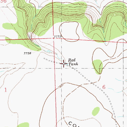 Topographic Map of Red Tank, NM