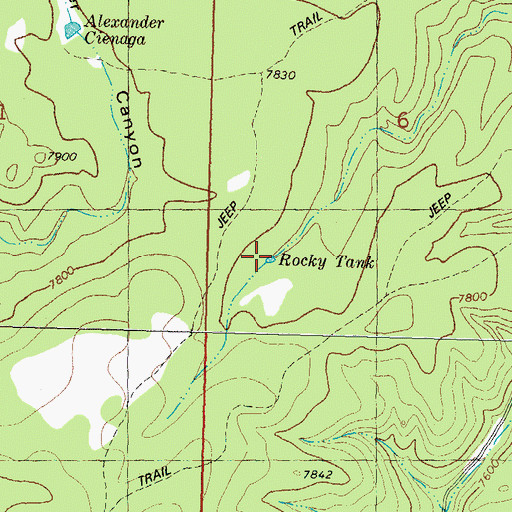Topographic Map of Rocky Tank, NM