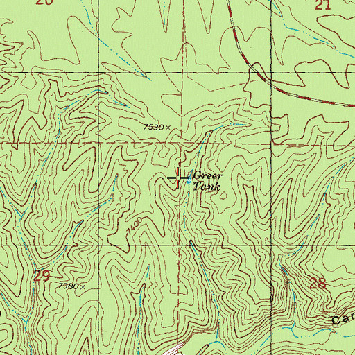 Topographic Map of Greer Tank, NM
