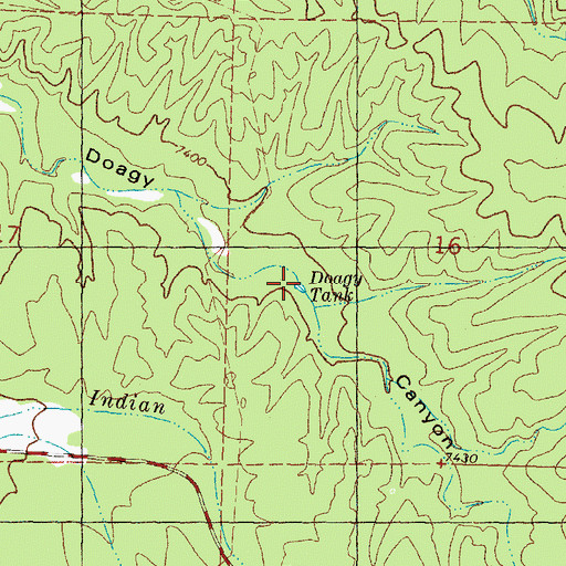 Topographic Map of Doagy Tank, NM