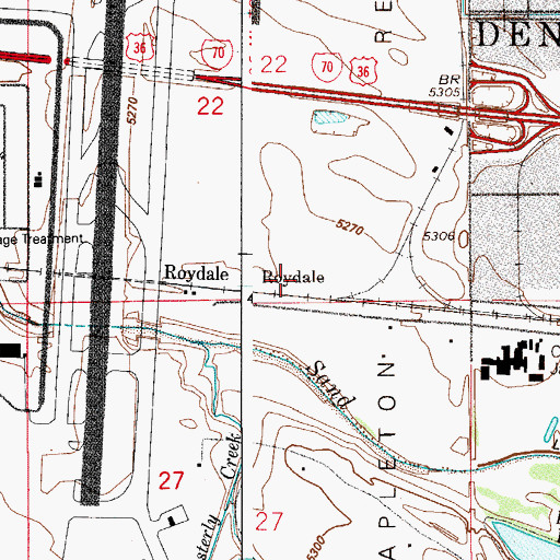 Topographic Map of Roydale, CO