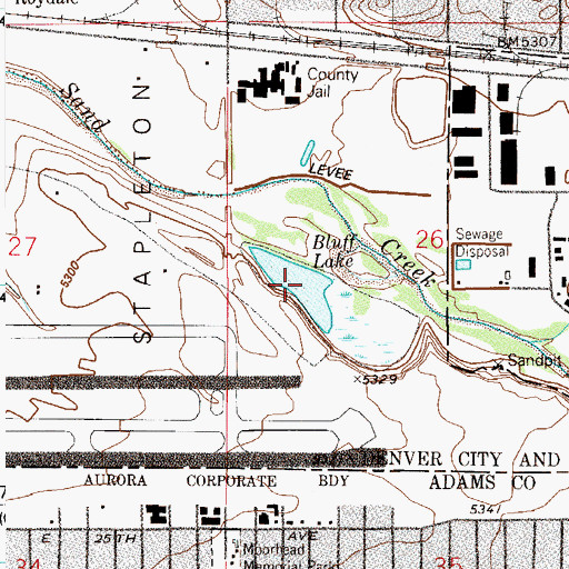 Topographic Map of Bluff Lake, CO