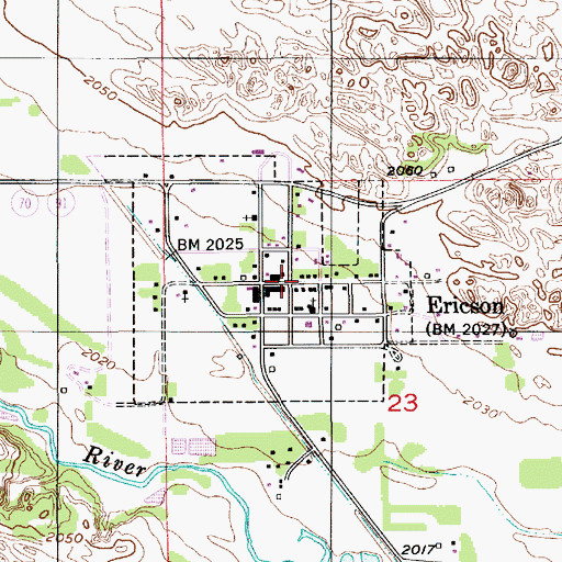 Topographic Map of Ericson Grade School, NE