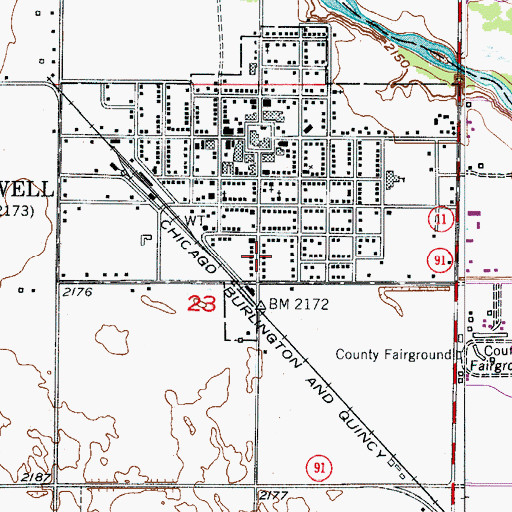 Topographic Map of Burwell Family Practice Clinic, NE