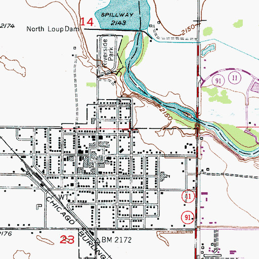 Topographic Map of Assembly of God Church, NE