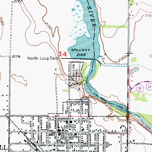 Topographic Map of Burwell City Park Campground, NE