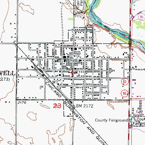 Topographic Map of Garfield County Courthouse, NE