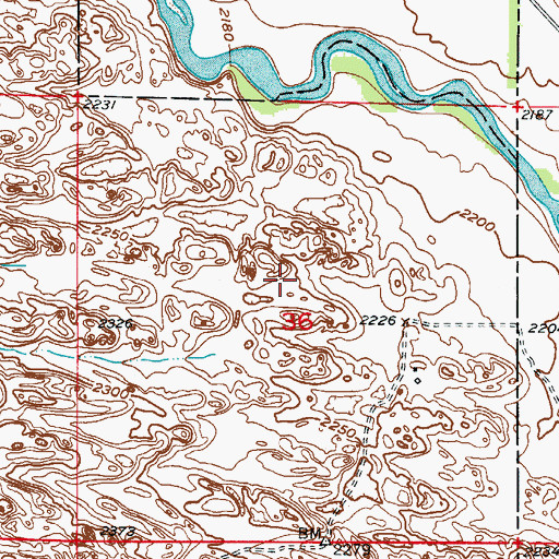 Topographic Map of Buckshot Bay, NE