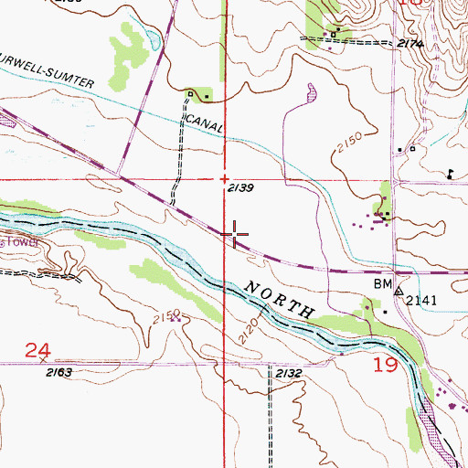 Topographic Map of Pebble Creek Fight Historical Marker, NE