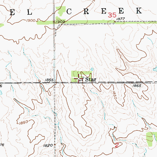 Topographic Map of Star Post Office (historical), NE