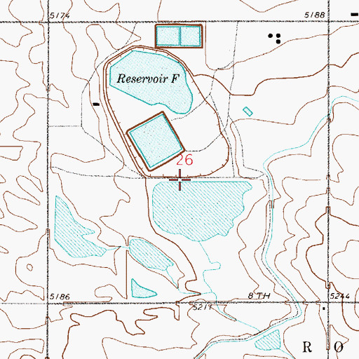 Topographic Map of Reservoir F, CO
