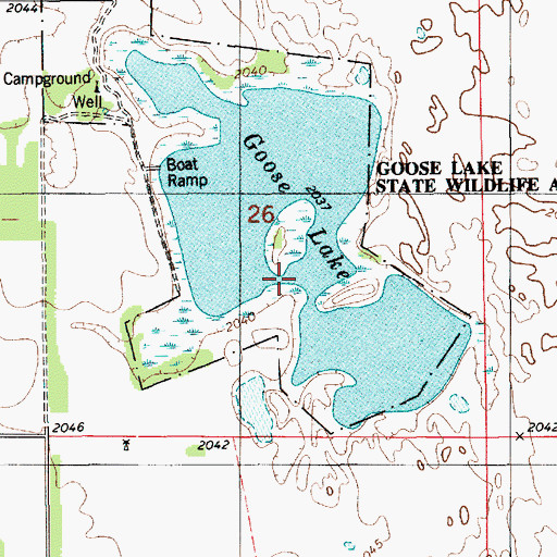 Topographic Map of Goose Lake State Wildlife Management Area, NE