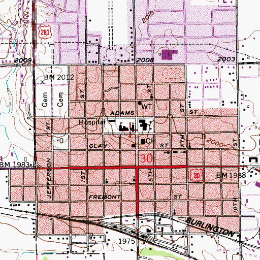 Topographic Map of Saint Patrick Catholic Church, NE