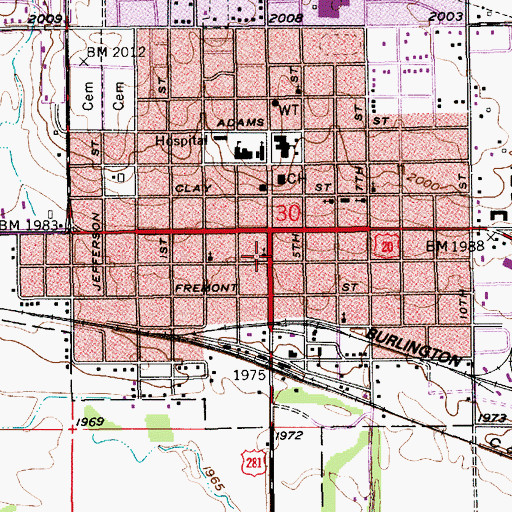 Topographic Map of O'Neill Baptist Church, NE