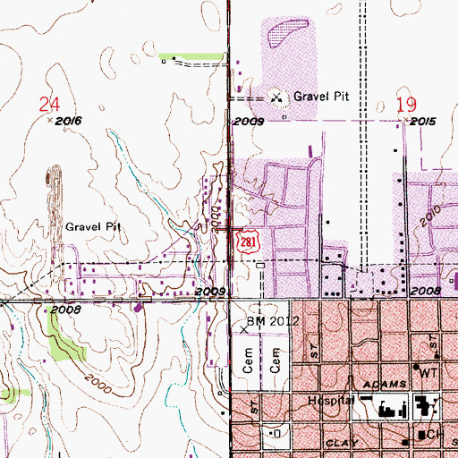 Topographic Map of First United Methodist Church, NE