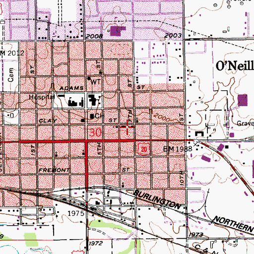 Topographic Map of Christ Lutheran Church, NE