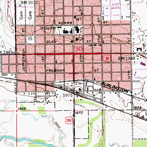 Topographic Map of O'Neill Police Department, NE