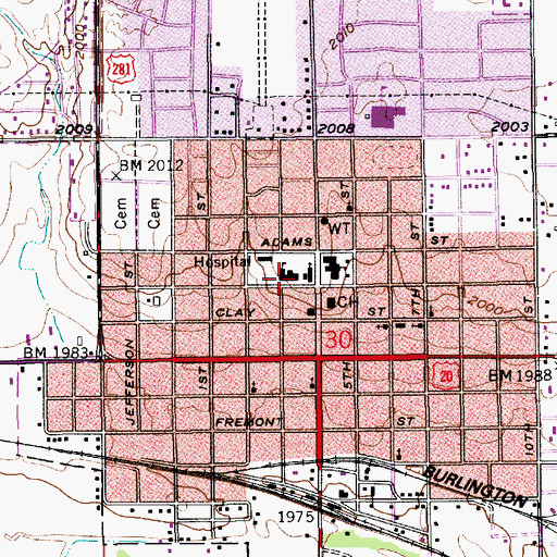 Topographic Map of Saint Marys High School, NE
