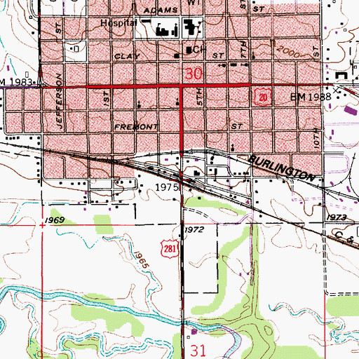 Topographic Map of O'Neill, NE