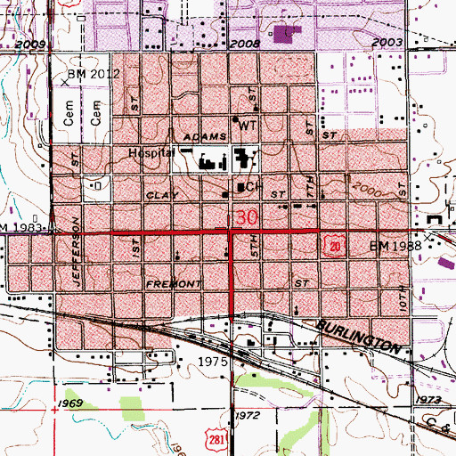 Topographic Map of Zaks Trailer Court, NE