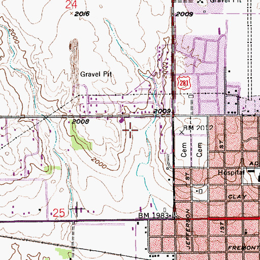 Topographic Map of O'Neill Country Club, NE