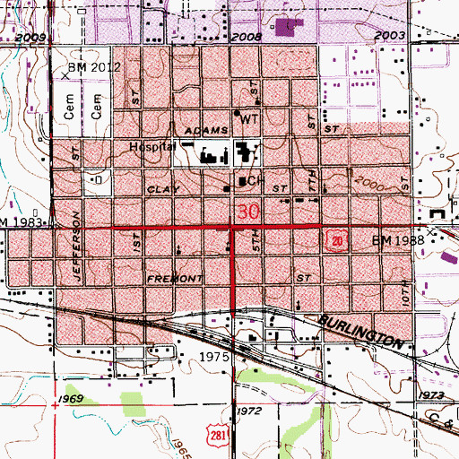 Topographic Map of Moses P Kinkaid Building, NE