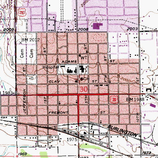 Topographic Map of Holt County Courthouse, NE
