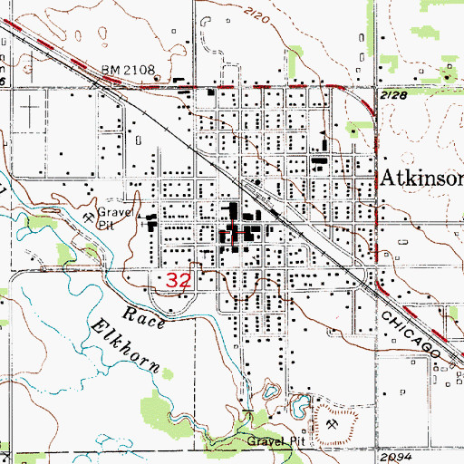 Topographic Map of Atkinson Police Department, NE