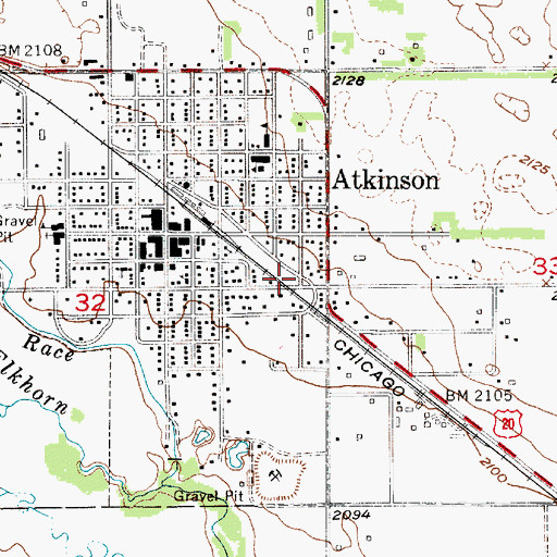 Topographic Map of Atkinson Fire and Rescue, NE