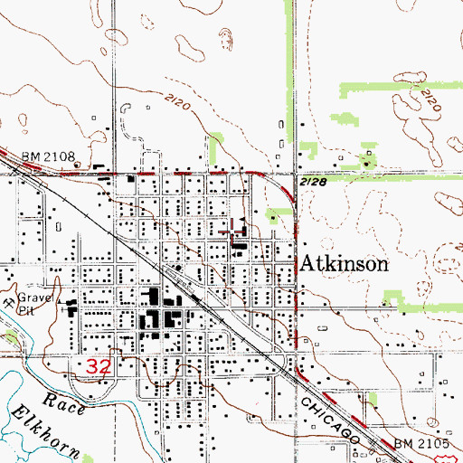 Topographic Map of Atkinson Elementary School, NE