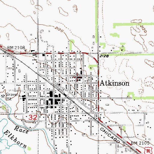 Topographic Map of Atkinson Junior High School, NE