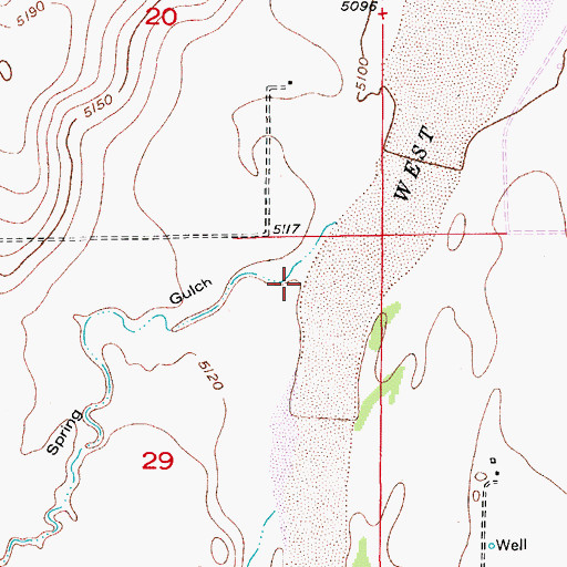 Topographic Map of Spring Gulch, CO