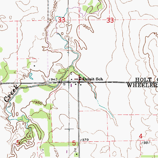 Topographic Map of Deloit School (historical), NE
