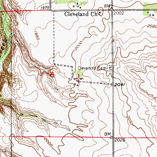 Topographic Map of Cleveland (historical), NE