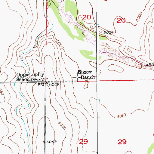 Topographic Map of Bigger Ranch, CO
