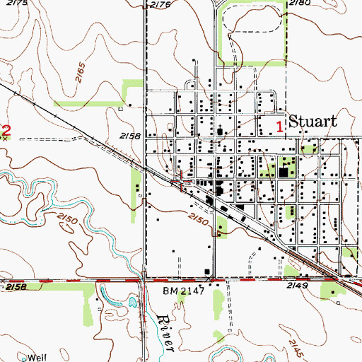 Topographic Map of Stuart Rural Fire District, NE