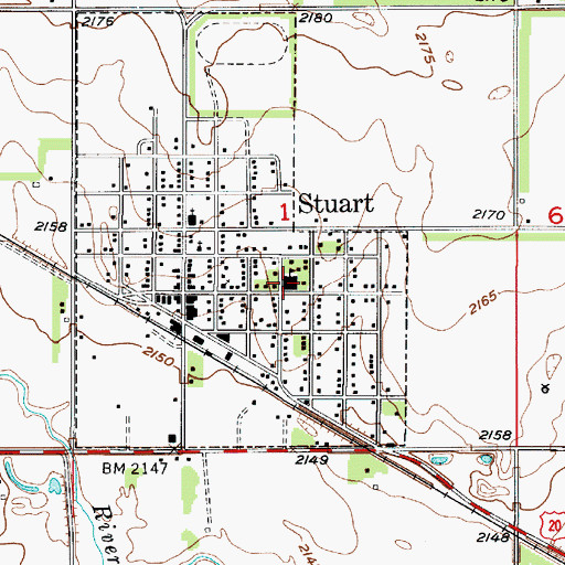 Topographic Map of Stuart Public Schools, NE