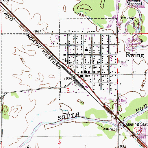 Topographic Map of Ewing Police Department, NE