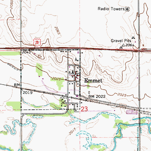 Topographic Map of Emmet Public School, NE