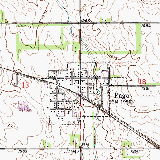 Topographic Map of Page Volunteer Fire Department, NE