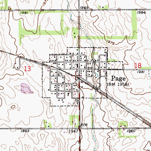 Topographic Map of Page, NE
