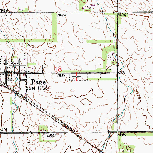 Topographic Map of Page Cemetery, NE